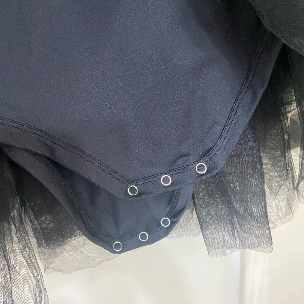 iloveplum Girls Dance Black Tulle Skirt Ballet Dress